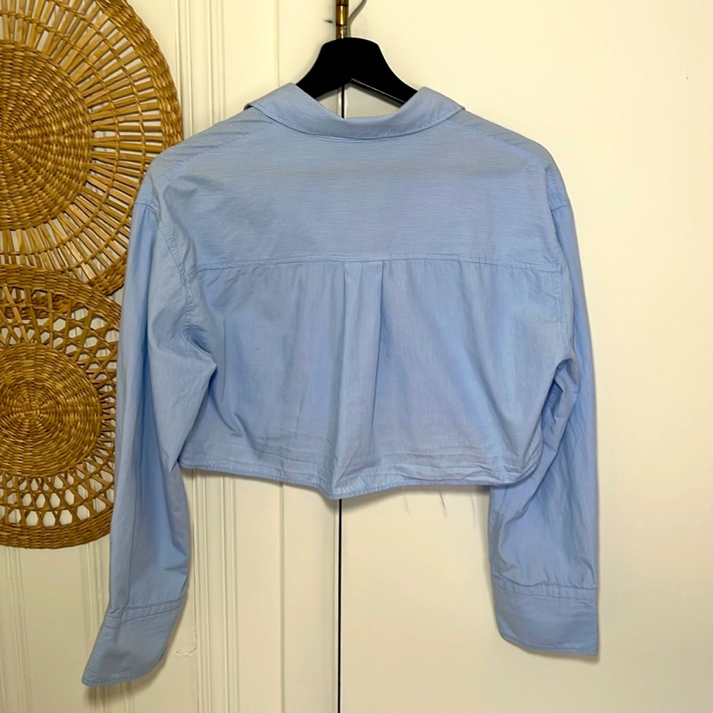 Zara Cropped Button Down Shirt - Picture 2 of 5